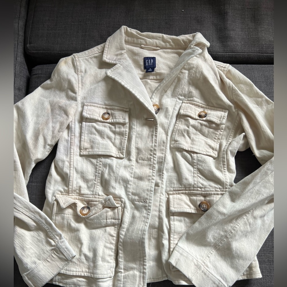 Gap womens size 16 cream denim jacket